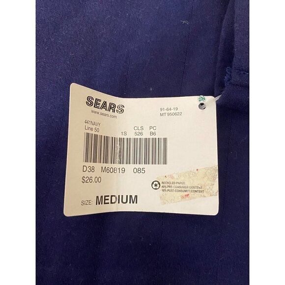 Amanda Stewart Intimates Navy Button Down Lounge Dress Pockets Womens Medium NWT - Picture 7 of 10